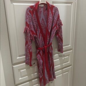 Aldomartins Anthropologie Valentina Fringe, Patterned Cardigan - XS